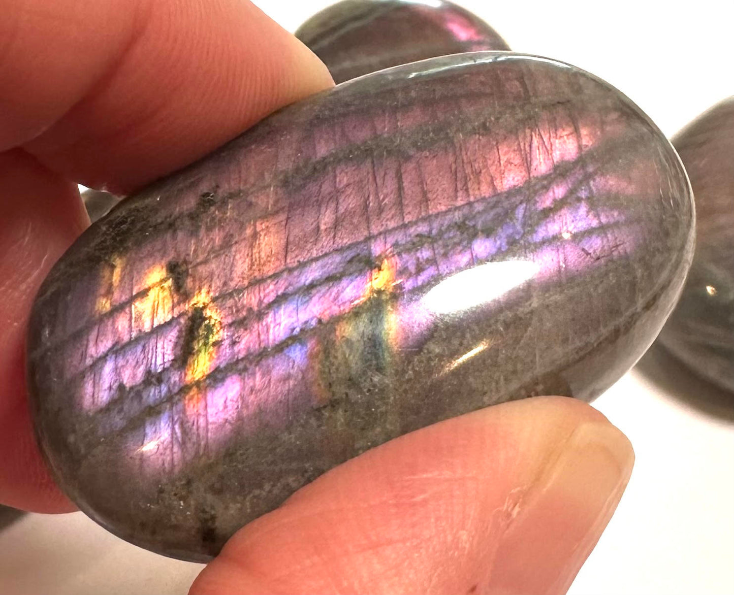 Rare Purple Labradorite Pocket Palm Stone – Choose Your Stone | SP7907