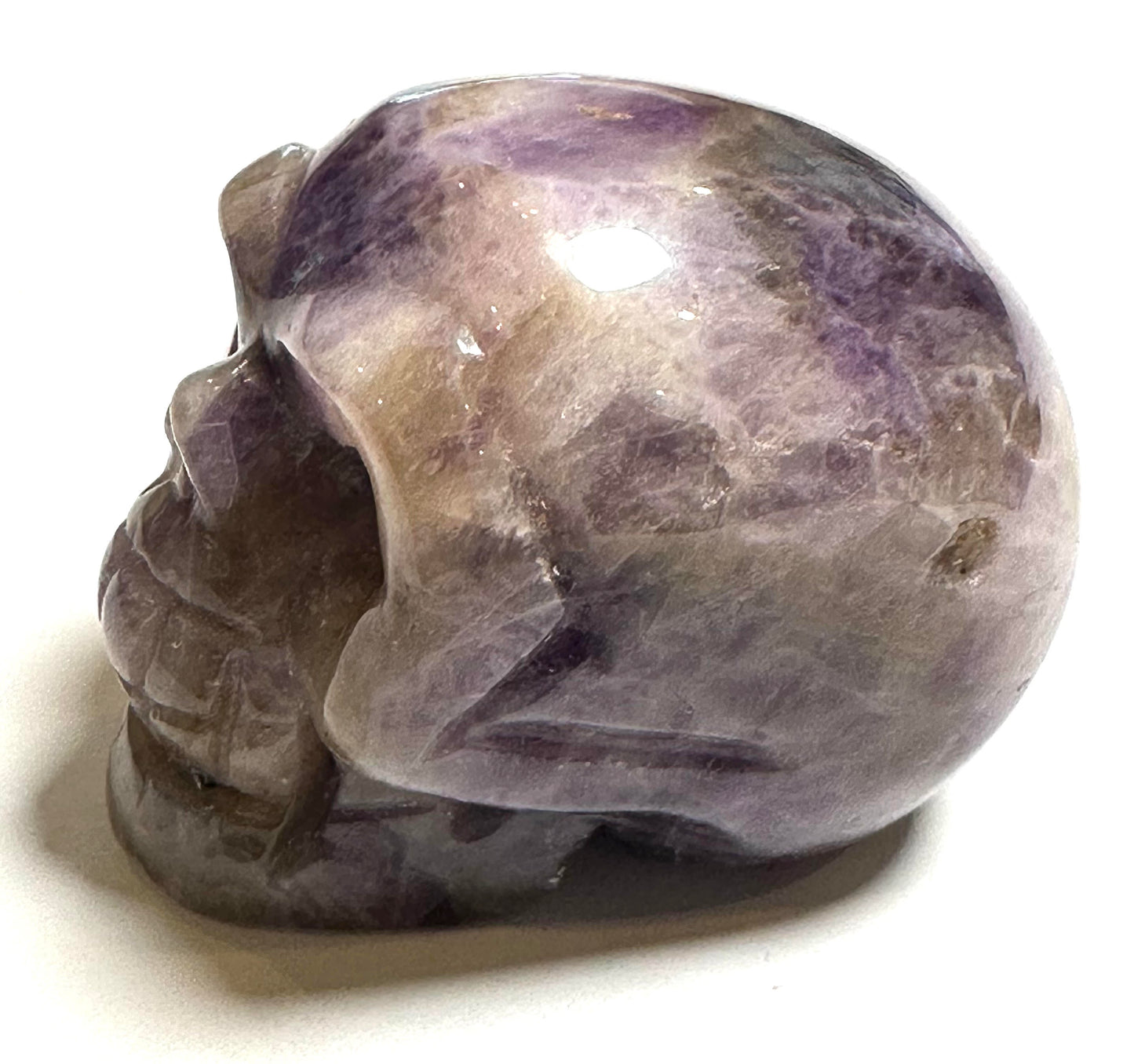 Natural Amethyst Crystal Skull Carving 1 1/4 Inches x 2 Inches x 1 1/2 Inches Tall #NC7938