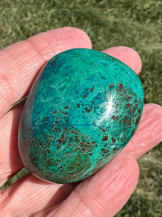 Natural Chrysocolla Pocket Stone from Brazil 47mm #NC7969