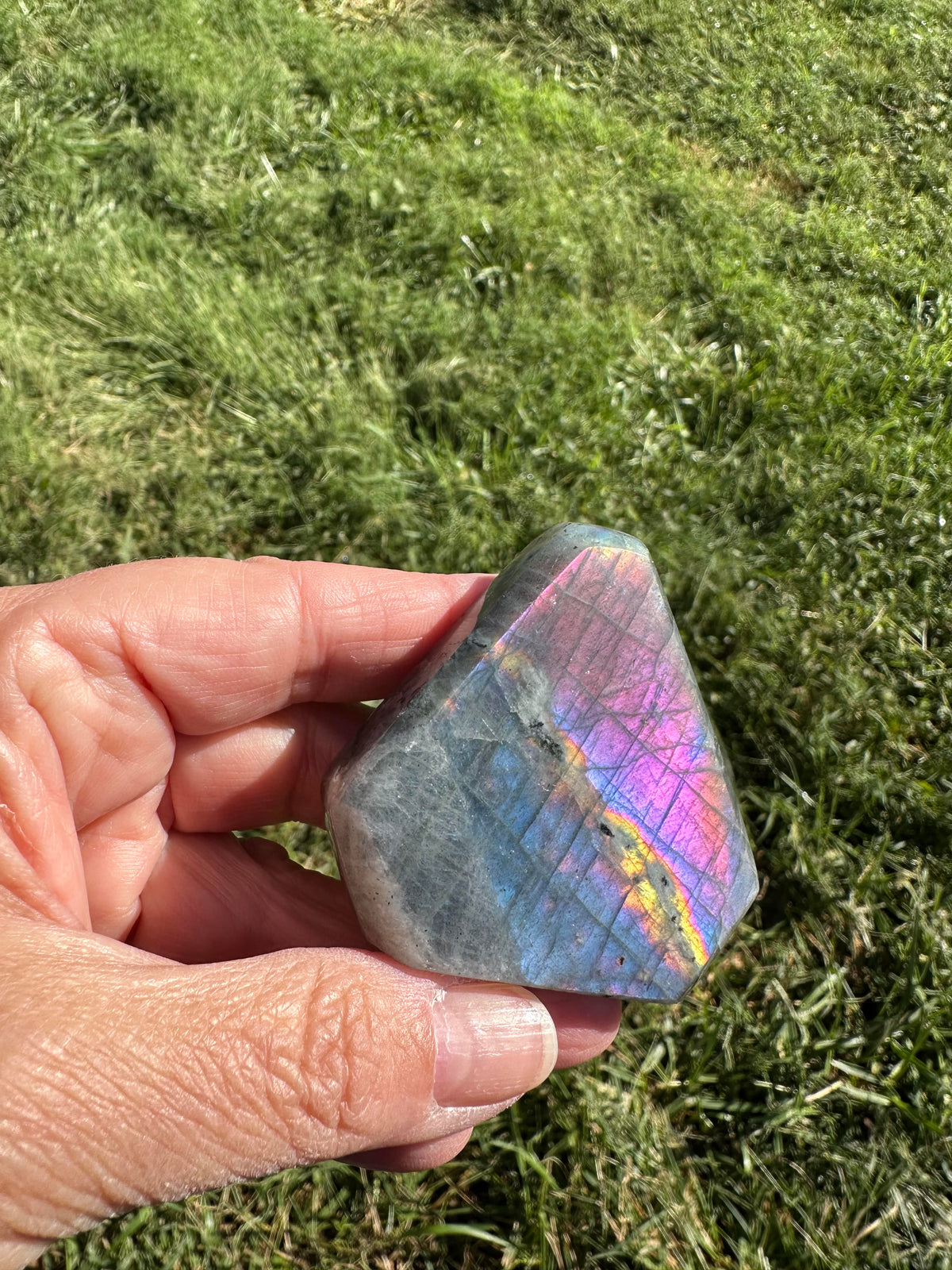 Polished Purple Flash Labradorite Standing Freeform #NC7978