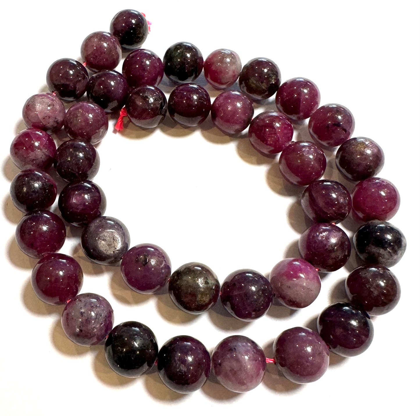 Natural Ruby Beads, 10mm Round  — SP7875