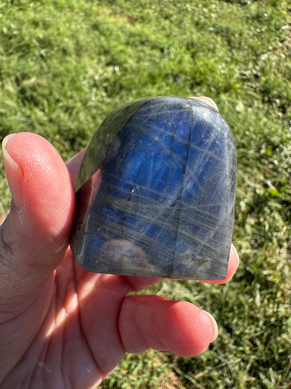 Blue Flash Labradorite Mini Boulder with Silver Flash – Freestanding Polished Specimen #NC7977