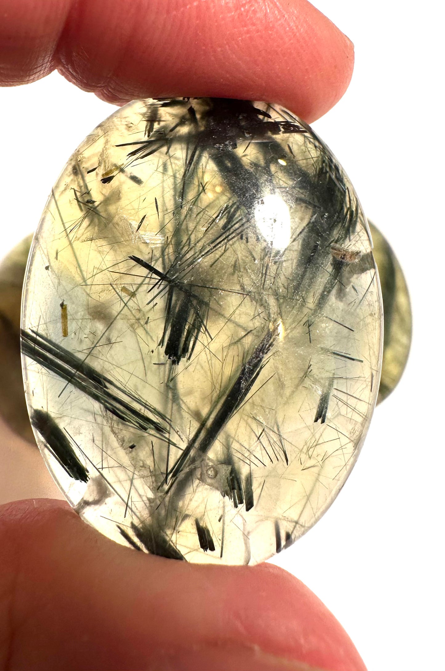High Quality Prehnite Oval Domed Cabochon – 29x39mm – SP3229