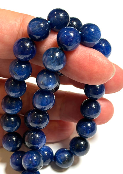AAA Quality Deep Blue Kyanite Beads 10mm – Premium Super Flashy Gemstone Strand – SP7935