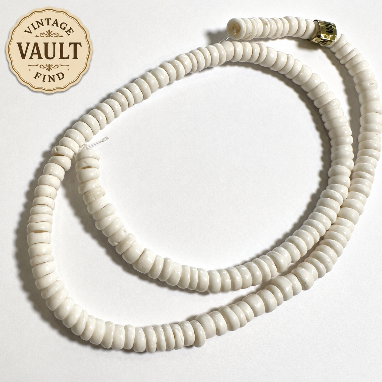 Vintage 1970s Genuine Puka Shell Beads 4–6mm • NOS New Old Stock • Made in the Philippines • SP7901