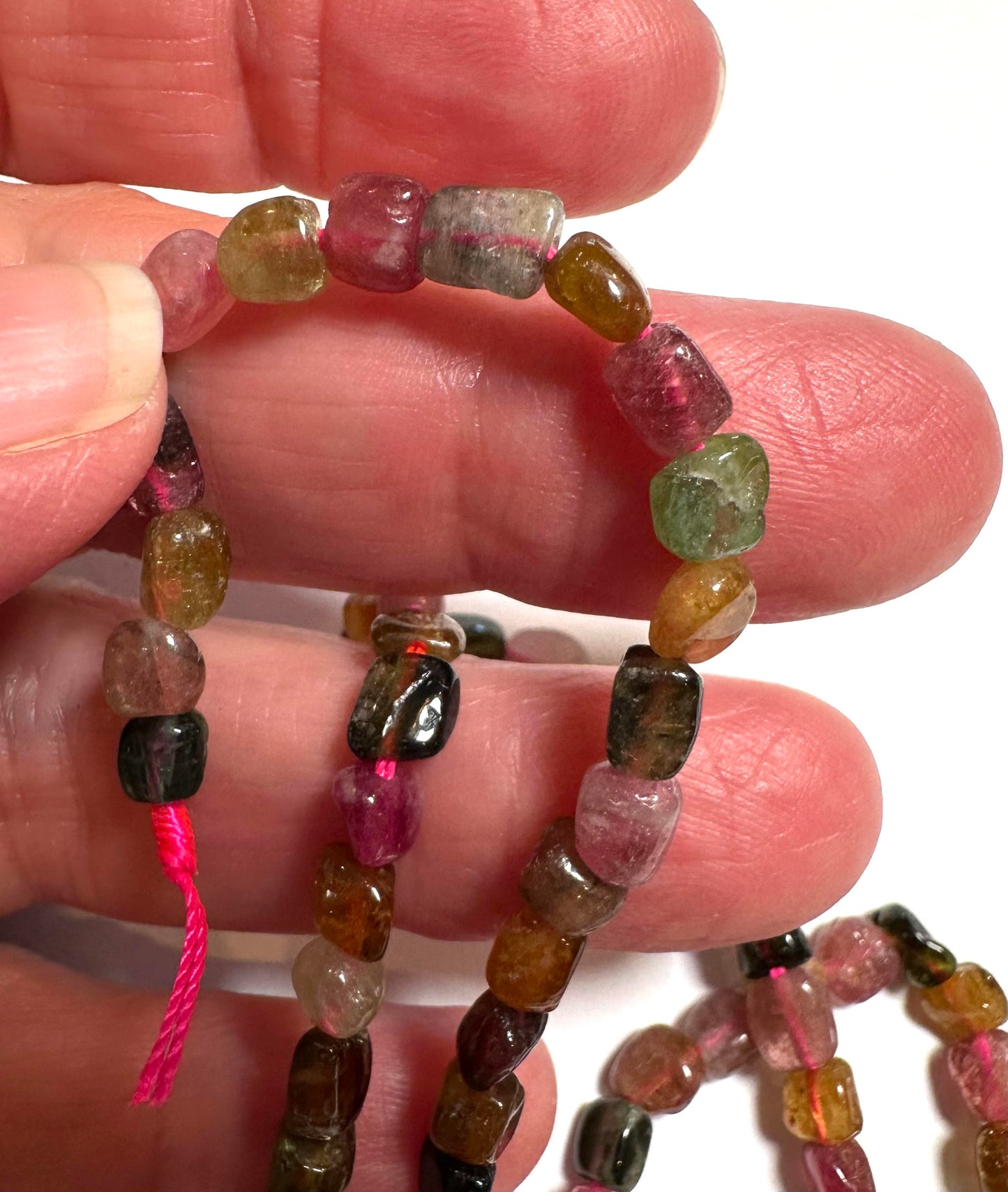 Rainbow Tourmaline Tumbled Nugget Beads – Approx. 6mm – SP2632