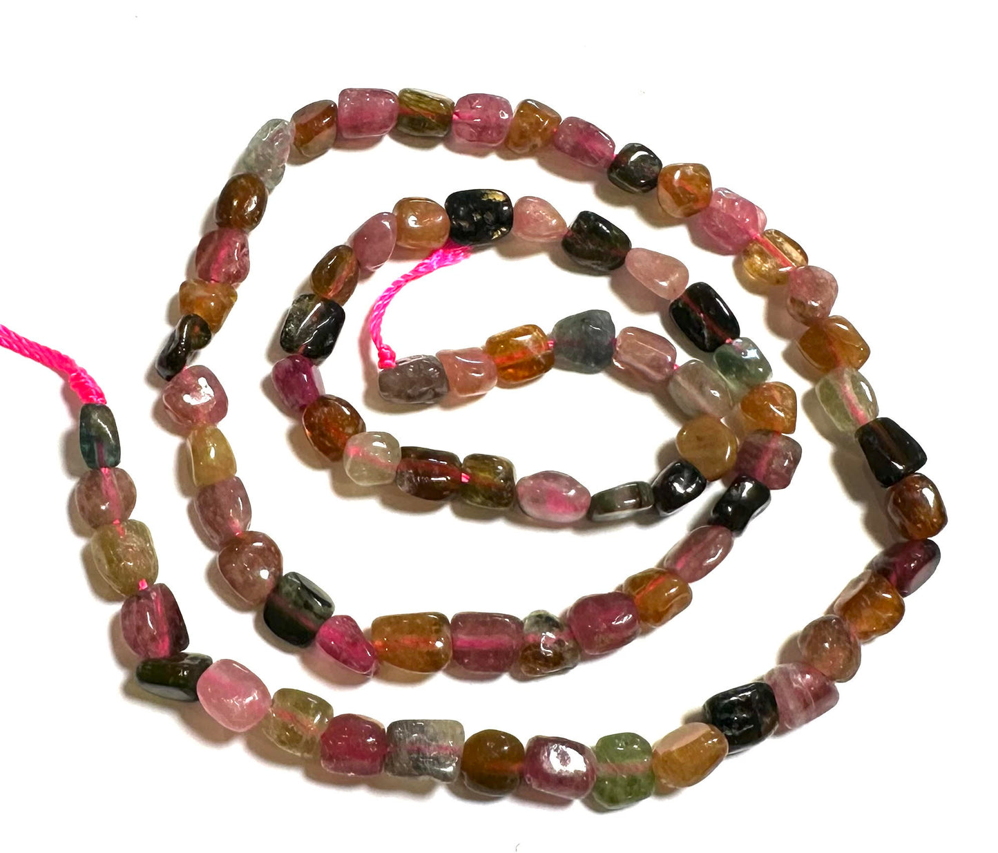 Rainbow Tourmaline Tumbled Nugget Beads – Approx. 6mm – SP2632