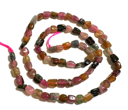 Rainbow Tourmaline Tumbled Nugget Beads – Approx. 6mm – SP2632