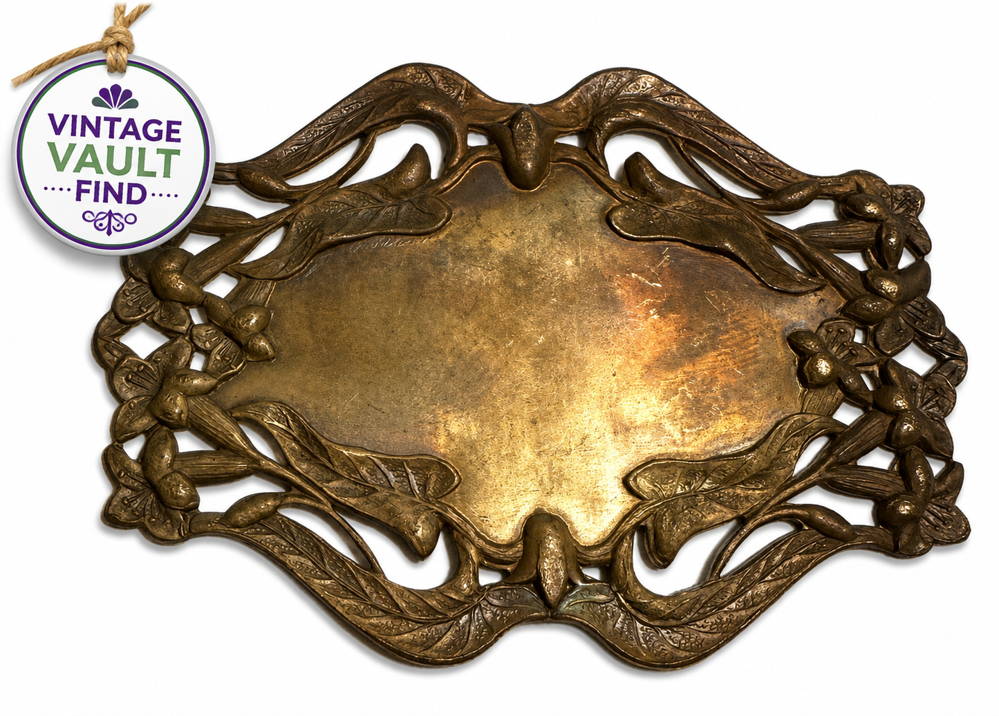 Rare Art Nouveau Brass Stamping 2 x 2¾ Inch Ornamental Finding One of a Kind #VB566