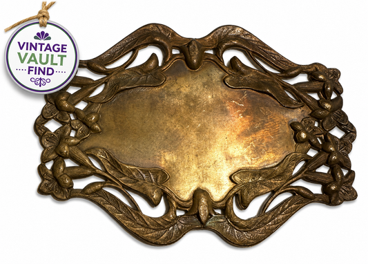 Rare Art Nouveau Brass Stamping 2 x 2¾ Inch Ornamental Finding One of a Kind #VB566