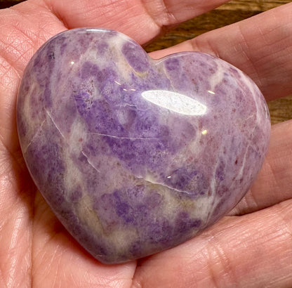 Rare Lavender Jade Heart Palm Stone 2 x 1 3/4 Inch #NC8003