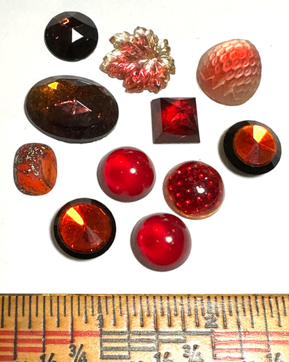 Rare Vintage Glass Cabochon Collection Mixed Designer Stones from the Vintage Bead Hoard #VCAB566