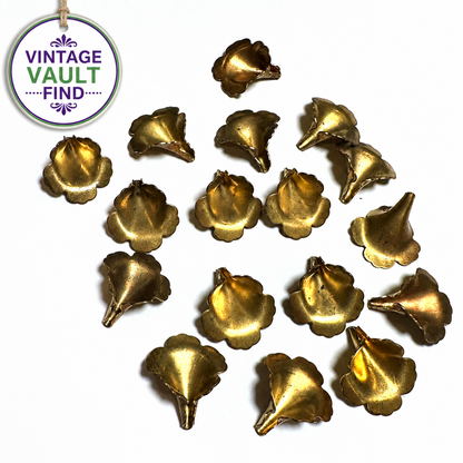 Rare Vintage Brass Flower Bead Caps & Findings 18 x 19 mm #VB562