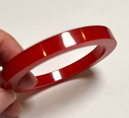 Vintage Cherry Red Translucent Bakelite Bangle Bracelet BAKE825