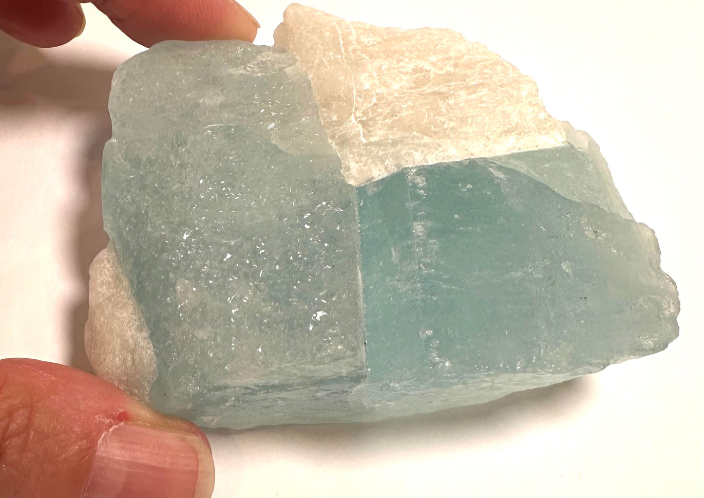 Raw Aquamarine Crystal with Feldspar Shigar Valley Pakistan #NC7960