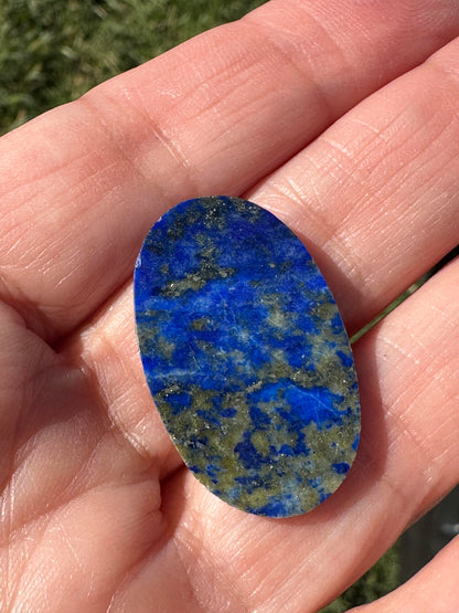 Carved Lapis Lazuli One of a Kind Oval Cabochon 19 x 31mm CAB7943