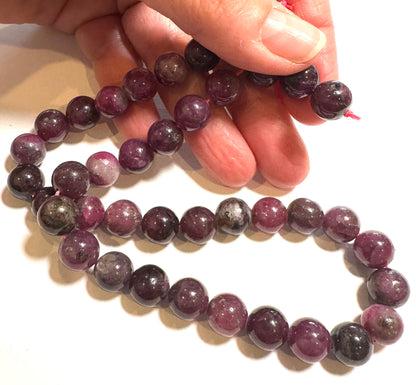 Natural Ruby Beads, 10mm Round  — SP7875