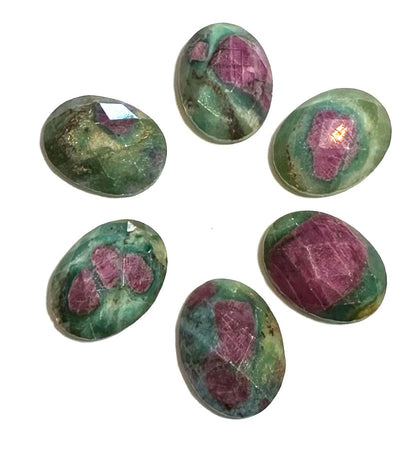 Ruby Zoisite Faceted Oval Cabochon 12x16mm AAA Grade – #18242