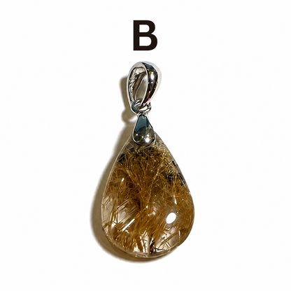 A+ Quality Golden Rutilated Quartz Pendants • Brazil - SP7816A–F