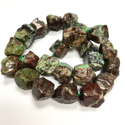 Polished Chrysoprase Nugget Beads 16-18mm