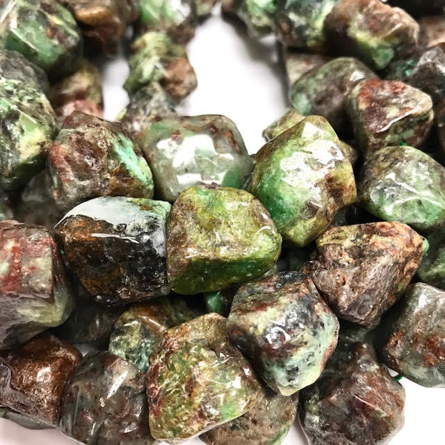 Polished Chrysoprase Nugget Beads 16-18mm