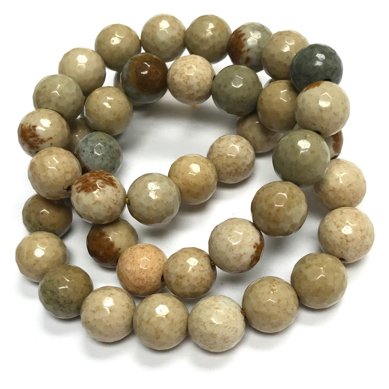 Cripple Creek Jasper Faceted Round Beads 8mm