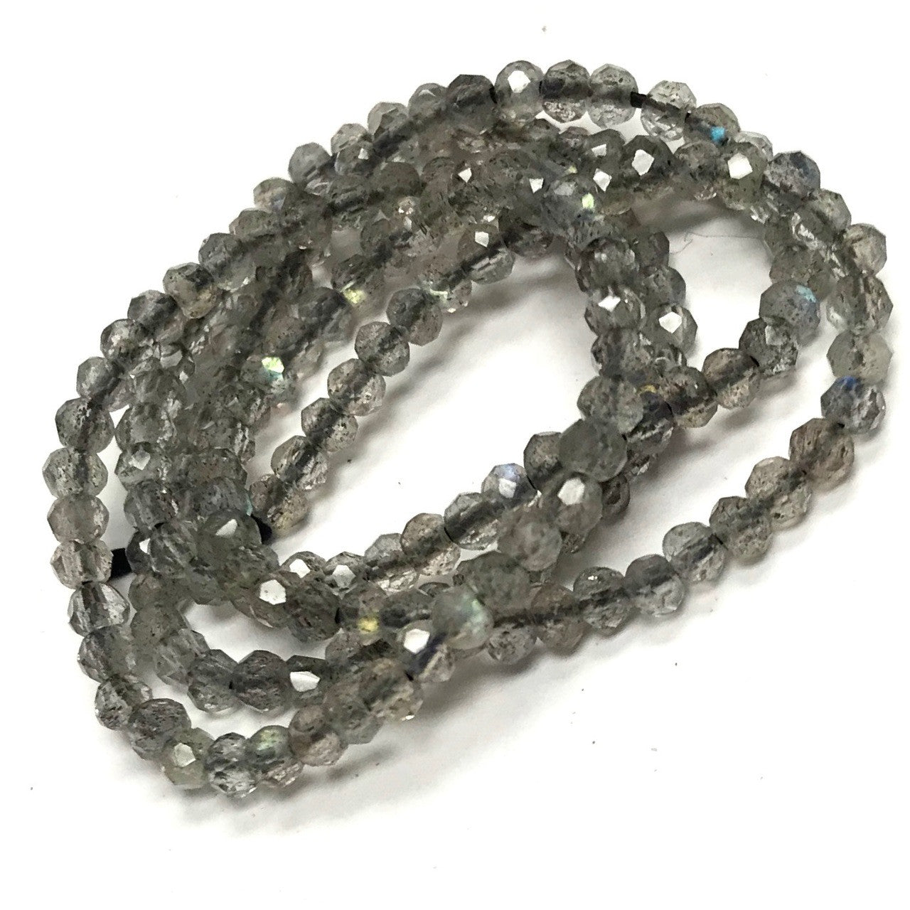 Micro Diamond Cut Labradorite Rondell Beads