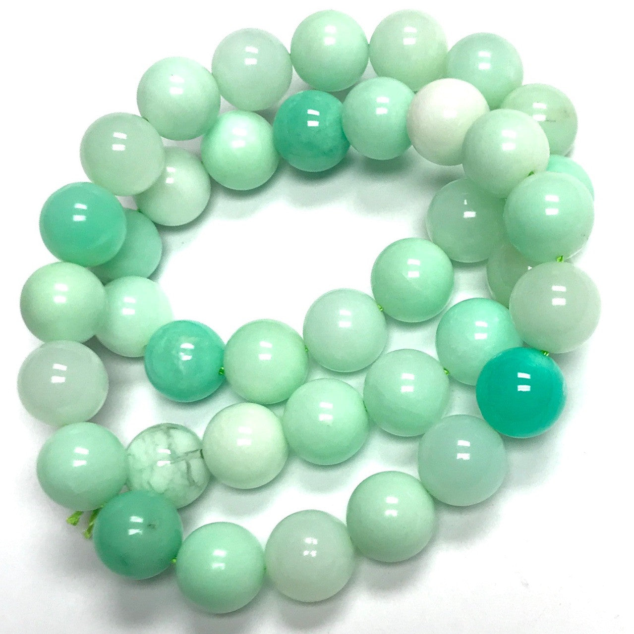 RARE Brazilian Chrysoprase Round Beads-10mm