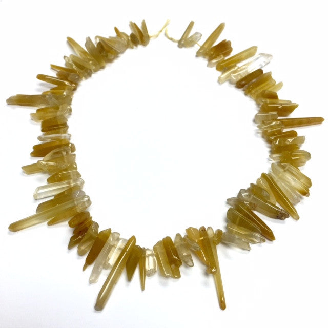 Natural Golden Quartz Graduated Picket Beads-12-40mm Avg.