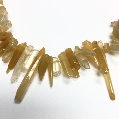 Natural Golden Quartz Graduated Picket Beads-12-40mm Avg.