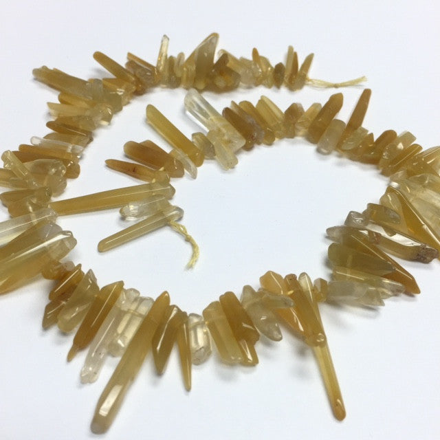 Natural Golden Quartz Graduated Picket Beads-12-40mm Avg.