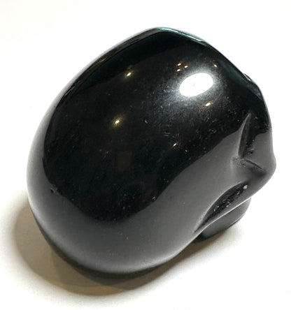 Hand Carved Polished Shungite Skull 1 1/4" x 1 3/4" x 1 5/8" #NC7937