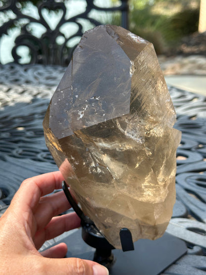 Giant 2.2 kg Natural Elestial Citrine Crystal with Rainbows and Self Healing from Brazil 9 Inches Tall #NC7955