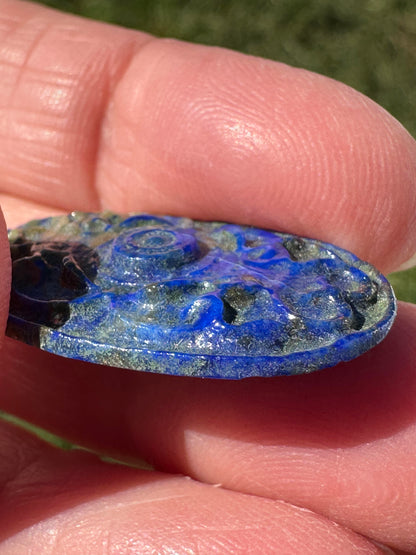 Carved Lapis Lazuli One of a Kind Oval Cabochon 19 x 31mm CAB7943