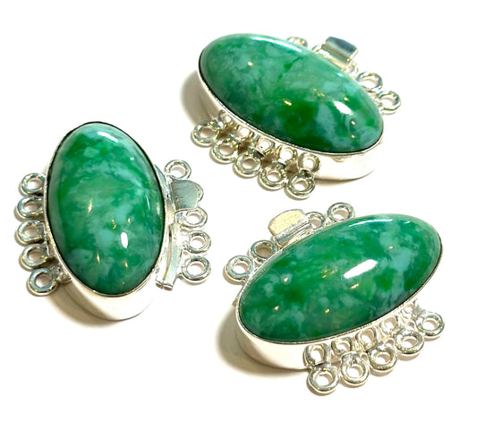 Silver-Filled Vintage Gemocide® Cabochon Five-Strand Clasp (3 Pieces) – Retired Stock – SALE6469