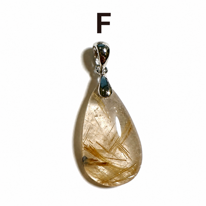 A+ Quality Golden Rutilated Quartz Pendants • Brazil - SP7816A–F