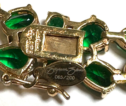 Vintage Suzanne Somers Limited Edition Emerald Green CZ Necklace 925 Sterling Silver 18K Vermeil 065/200 #VB820