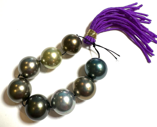 Large Tahitian Pearl Bead Strand – 13mm High-Luster Multi Color – Rare 8 Bead Lot – PB7852