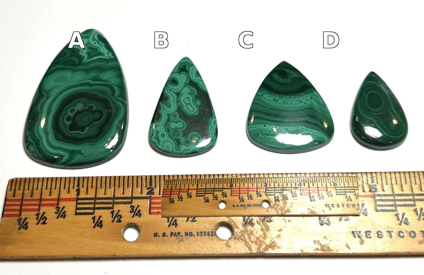 Malachite Teardrop Cabochon (Sizes Below) - SP7801