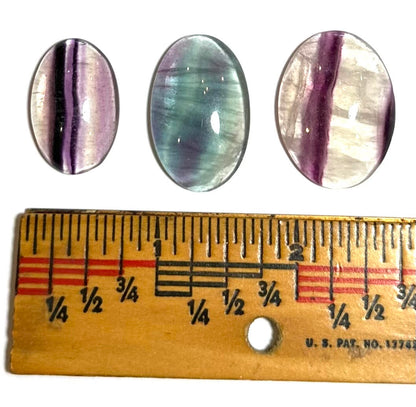Green and Purple Fluorite Cabochon Lot of 3 - #CAB7937