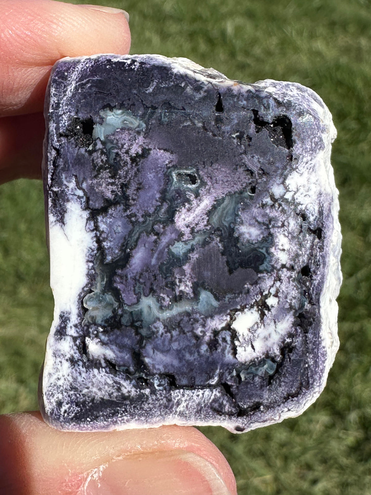 Tiffany Stone Polished Face Nugget with Purple Lavender and Blue Matrix NC7974