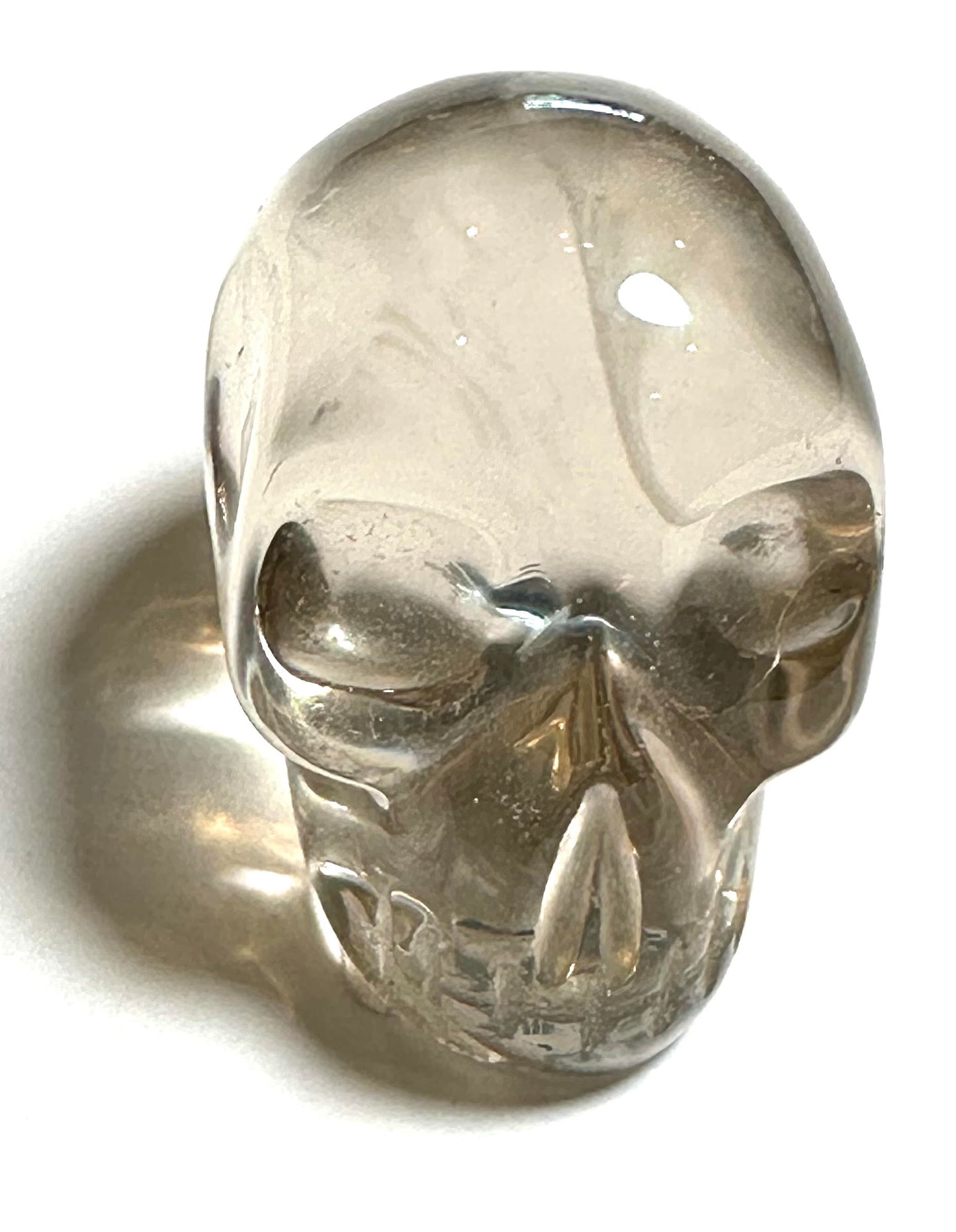 Tiny Light Smoky Quartz Crystal Skull Master Carved by Vanderlie Barreto 3/4 x 1 x 7/8 Inch #NC7940