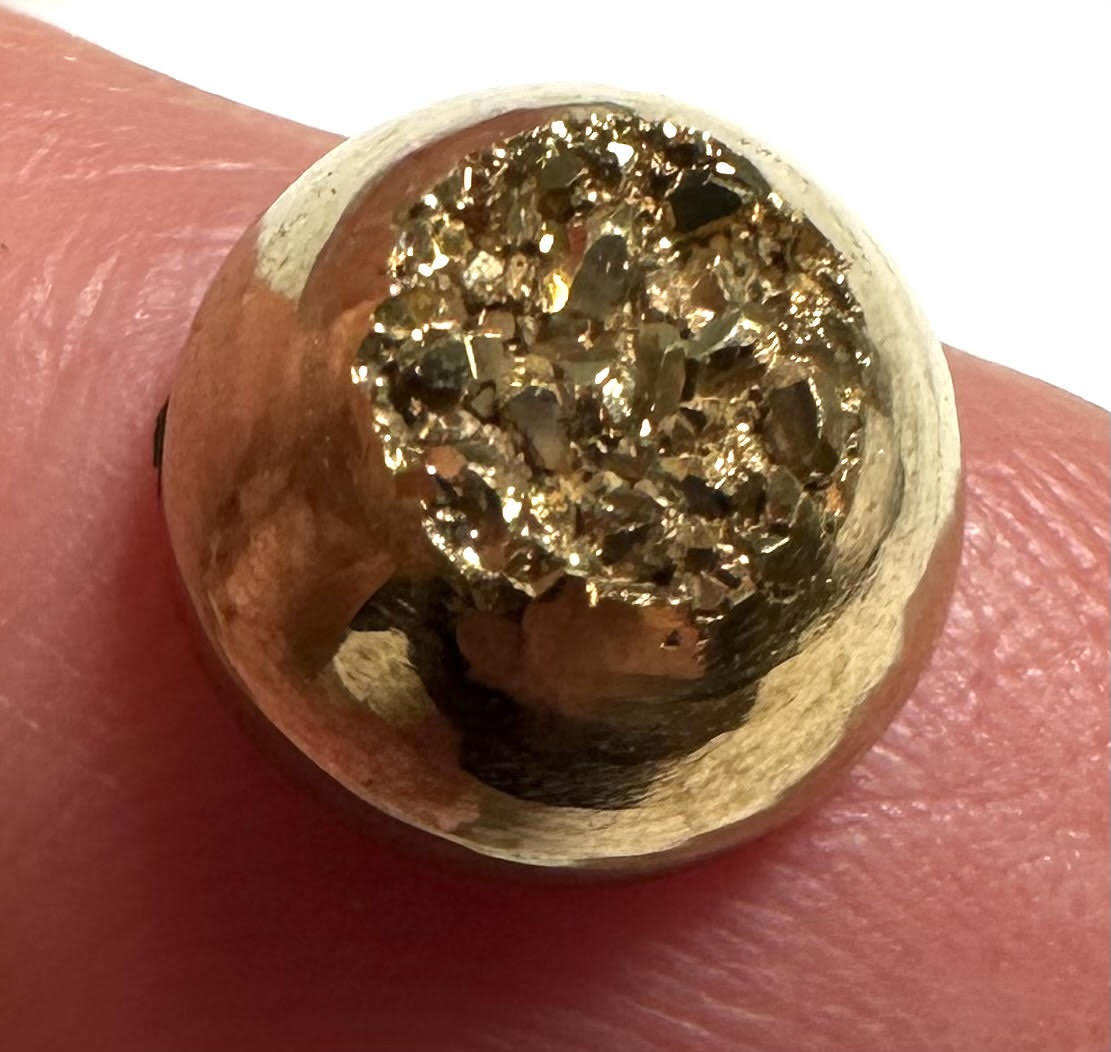 Titanium Gold Druzy Round Cabochon – 14K Gold Finish – 10mm – Item 18285