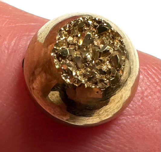 Titanium Gold Druzy Round Cabochon – 14K Gold Finish – 10mm – Item 18285