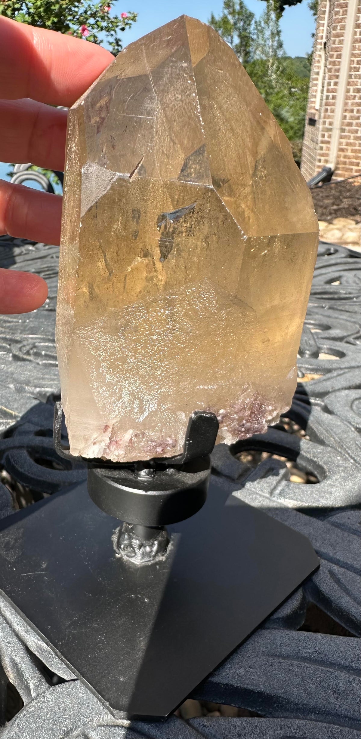 Totally Natural Citrine Crystal with Self-Healing, Etching, Lepidolite and Albite #MC7948