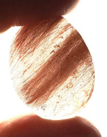 Natural Red Rutile Quartz Cabochon from Brazil 28 × 37 mm #CAB7938
