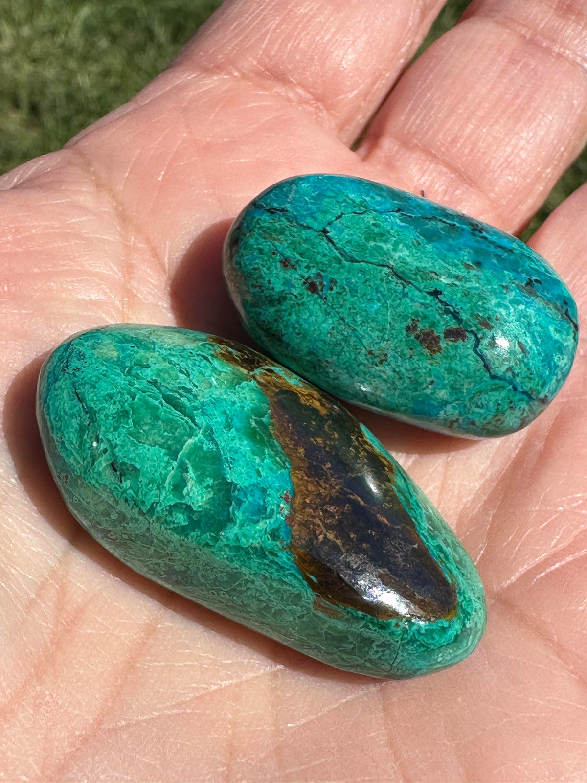 Polished Chrysocolla Pocket Stones from Peru #NC7967