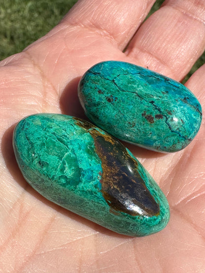 Polished Chrysocolla Pocket Stones from Peru #NC7967
