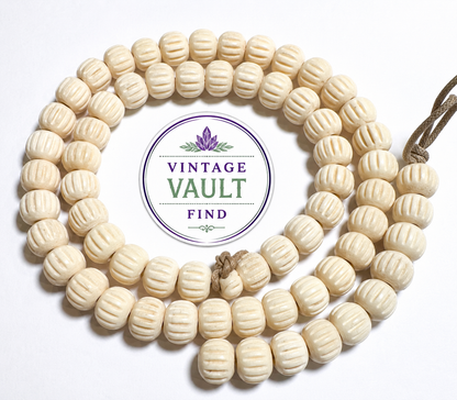 Vintage Carved Bone Beads 8mm VB3333