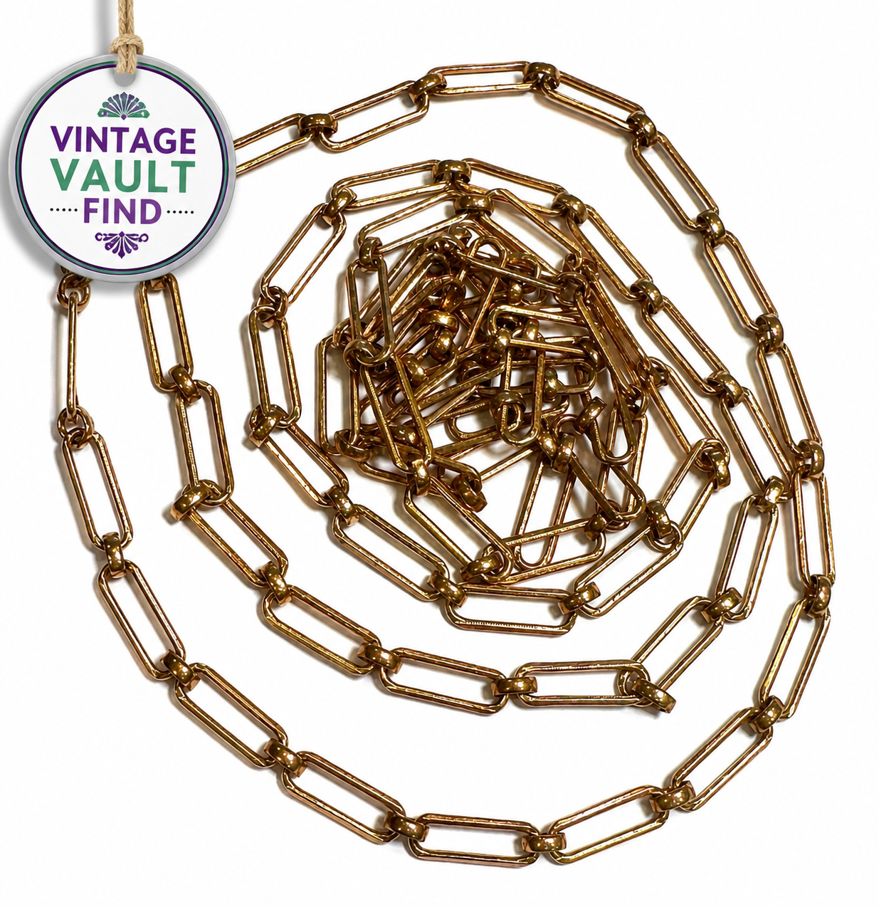 Vintage Brass Mill Edge Chain – Link Size: 16 x 5 mm #VB553